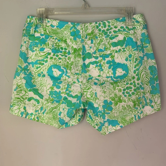 Lilly Pulitzer Shorts Callahan Limeade It’s a Zoo Lime Green Aqua Blue Size 0 - Picture 5 of 7